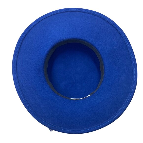 Glory II Womens Blue Wool Dress Hat With Decorative Band & Mesh Bow main image 7